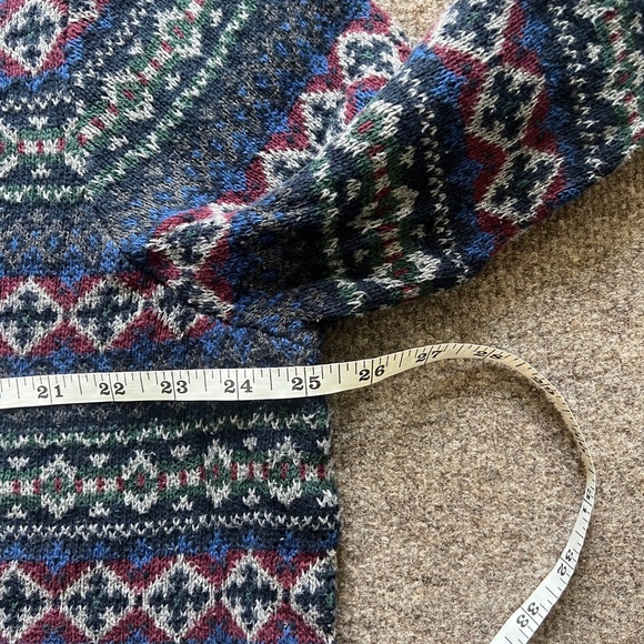 Vintage Croft & Barrow Geometric Stripe Knit Grandpa Sweater Men XXL 100% Cotton - Picture 12 of 13